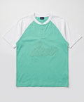 Henley T-Shirt In Aquagreen and White