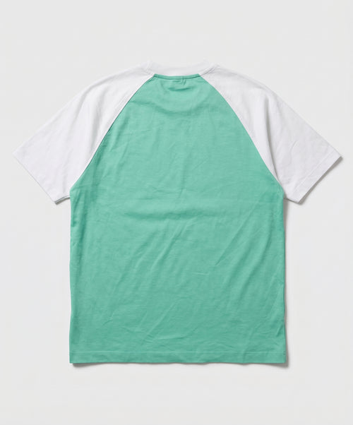 Henley T-Shirt In Aquagreen and White