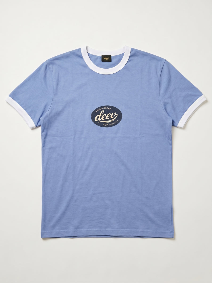 Ringer T-Shirt In Morning Blue