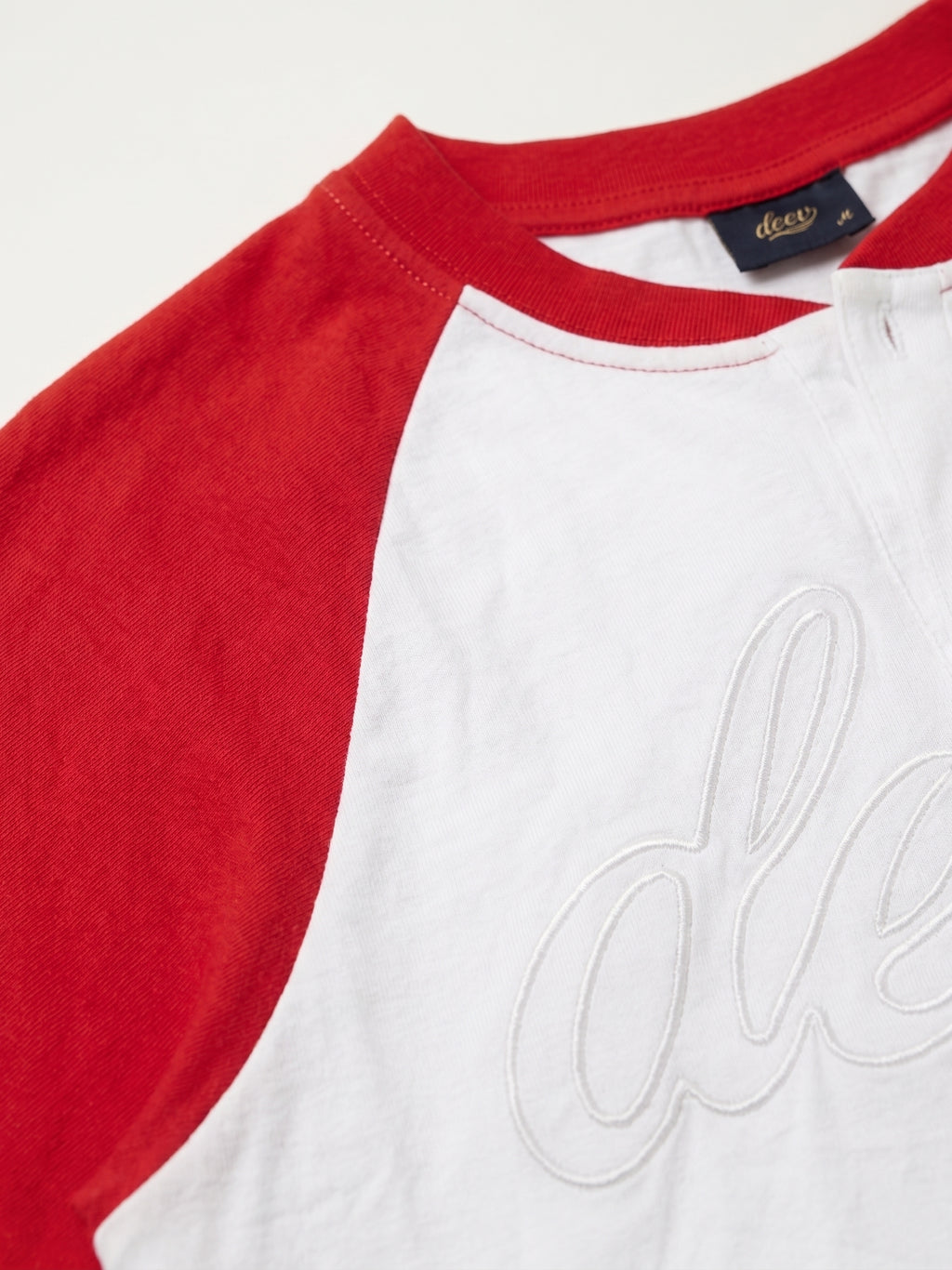 Henley T-Shirt In Red and White